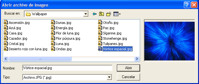 Dialogo comunes de windows - Vista previa de imagen