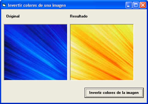 invertir colores de un mapa de bits o gráfico con algunoas funciones Api de windows