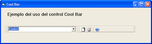 Vista previa del control CoolBar de Visual Basic