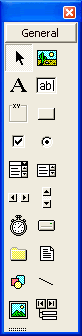 Vista previa de la ventana de controles estándar de visual basic