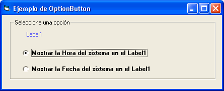 Ejemplo 2 del uso de los botones de opción en vb
