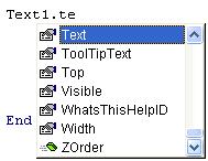 Lista de propiedades y métodos del control Textbox