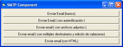 vista del form para enviar correo desde vb con las diferentes opciones