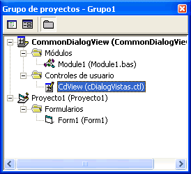 vista previa del explorador de proyectos de visual basic