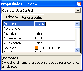 vista de la ventana de propiedades pra cambiar el nombre al ocx
