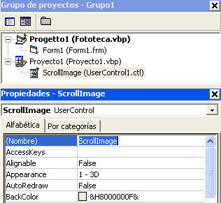 ventana de propiedades del control Activex - Usercontrol